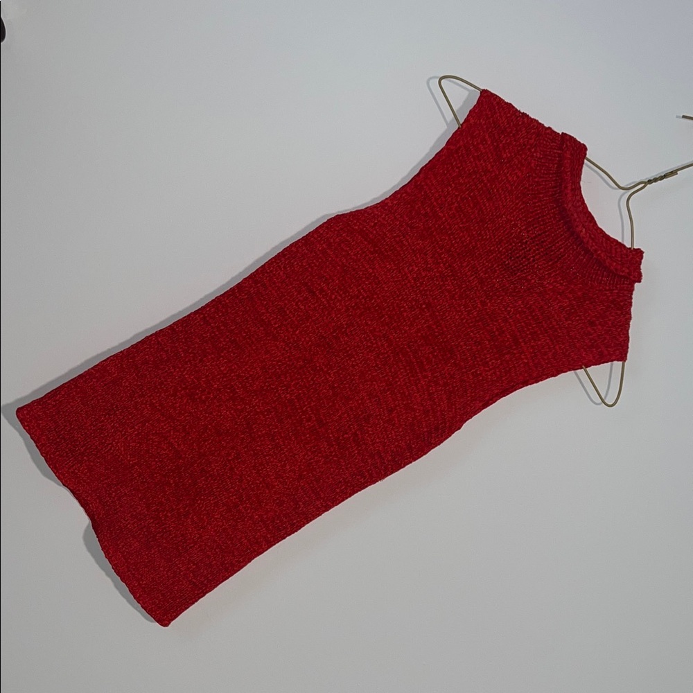 Donna Karan Red Silk Sleeveless Top